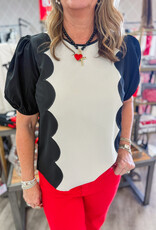 J.HOFFMAN'S Gameday Wave Top in Black & White
