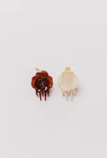 J.HOFFMAN'S Rose Mini Clips in Brown & Cream (2 Pack)