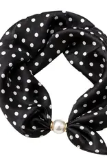 J.HOFFMAN'S Black Polka Dot Magnetic Scarf Necklace