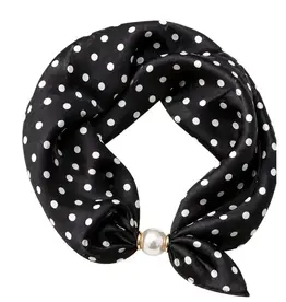 J.HOFFMAN'S Black Polka Dot Magnetic Scarf Necklace