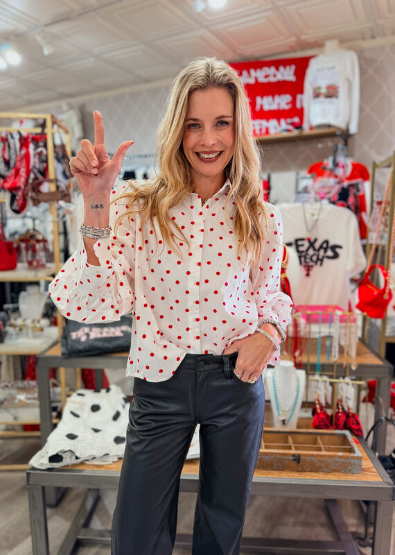 J.HOFFMAN'S Play Again Top in White/ Red