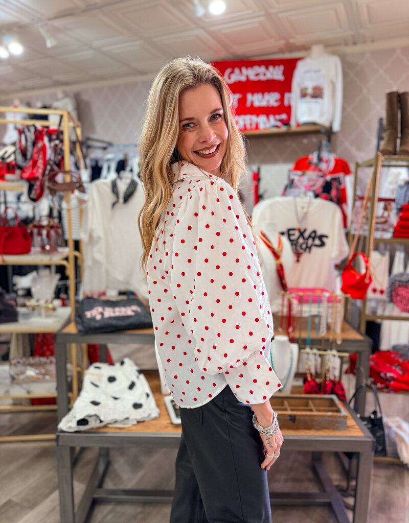 J.HOFFMAN'S Play Again Top in White/ Red