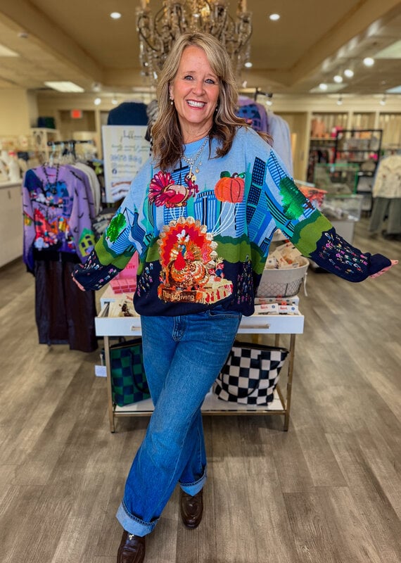 J.HOFFMAN'S Queen of Sparkles Thanksgiving Parade Sweater