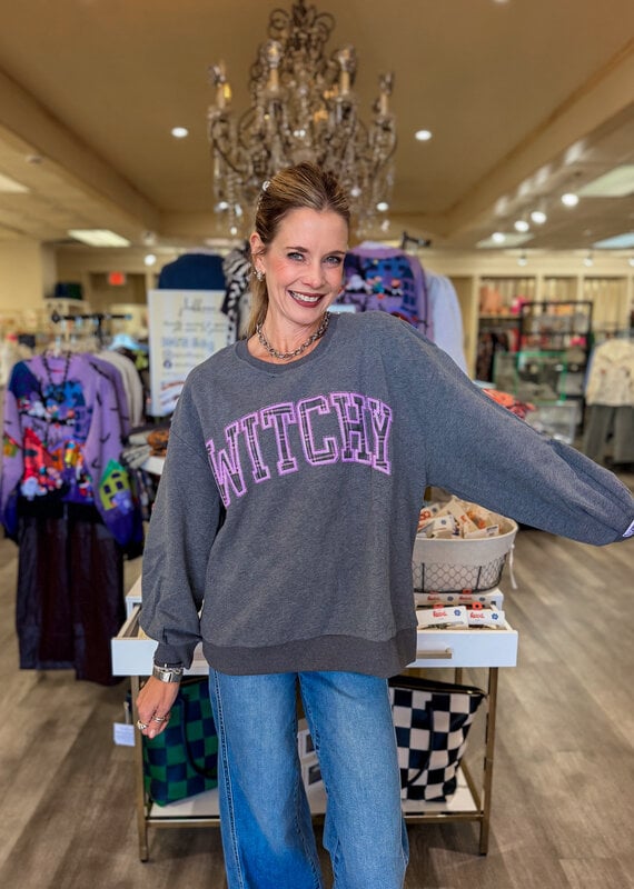 J.HOFFMAN'S Queen of Sparkles Witchy Sweatshirt