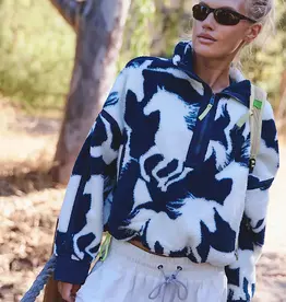 J.HOFFMAN'S FPM Printed Mountain High 1/2 Zip in Wild Horses