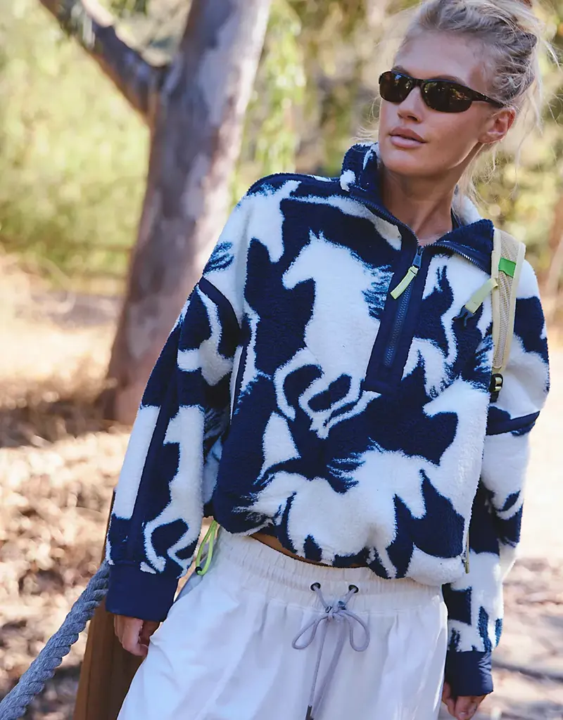 J.HOFFMAN'S FPM Printed Mountain High 1/2 Zip in Wild Horses