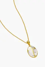 J.HOFFMAN'S Mother of Pearl Cross Pendant Necklace