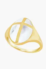 J.HOFFMAN'S Mother of Pearl Cross Ring