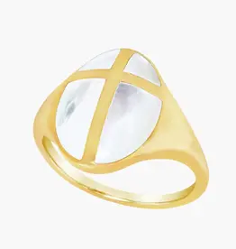 J.HOFFMAN'S Mother of Pearl Cross Ring