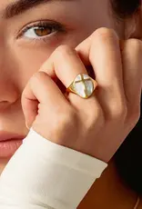 J.HOFFMAN'S Mother of Pearl Cross Ring