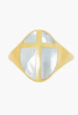 J.HOFFMAN'S Mother of Pearl Cross Ring