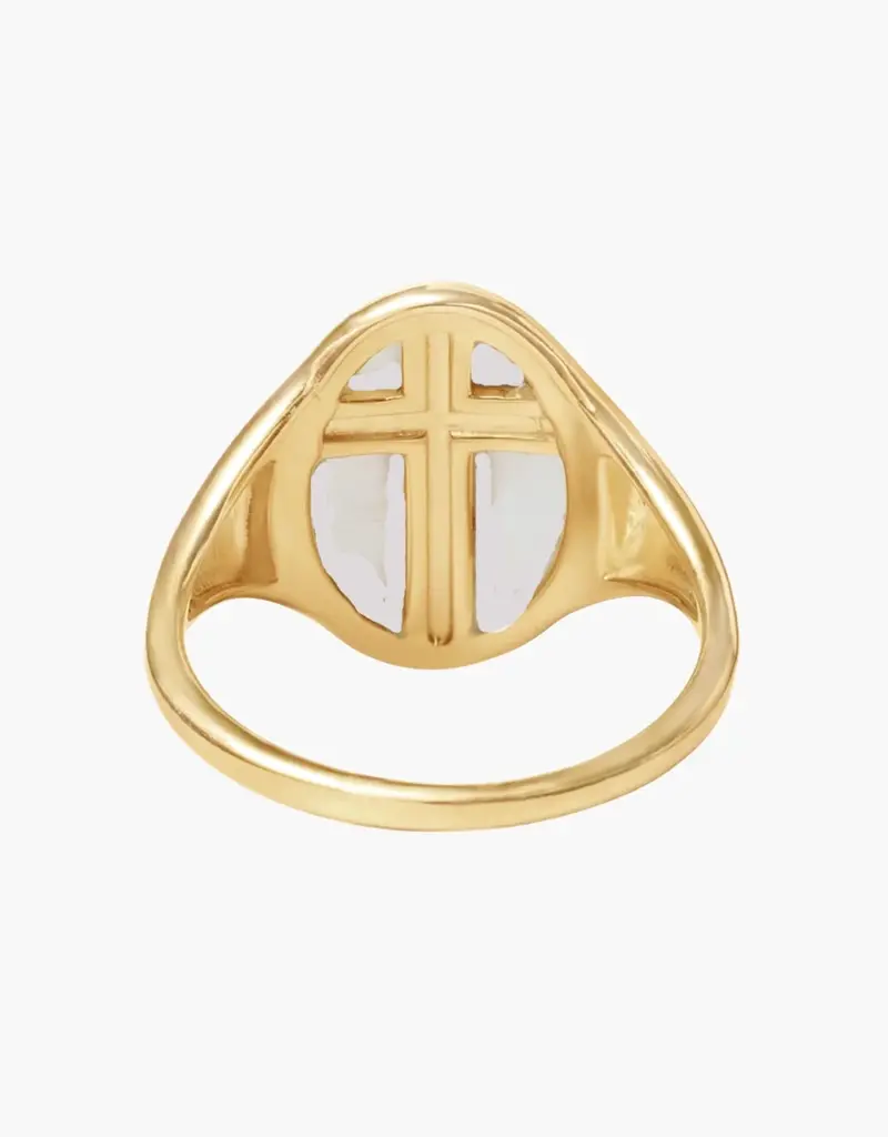 J.HOFFMAN'S Mother of Pearl Cross Ring