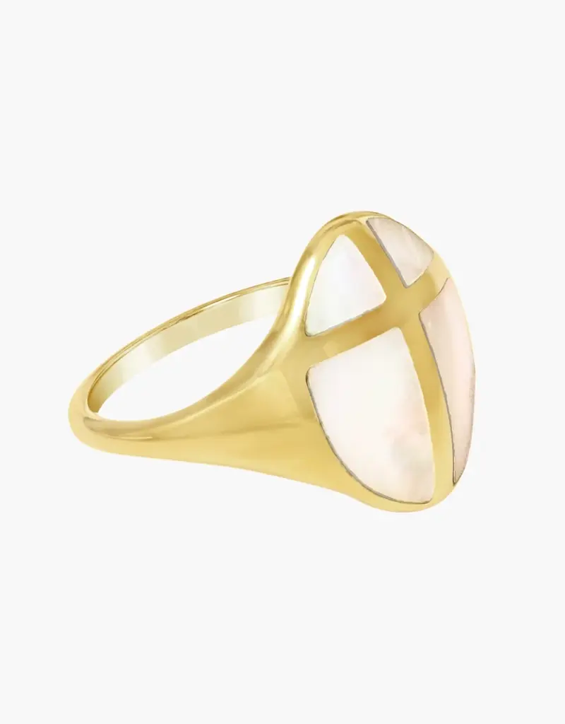 J.HOFFMAN'S Mother of Pearl Cross Ring