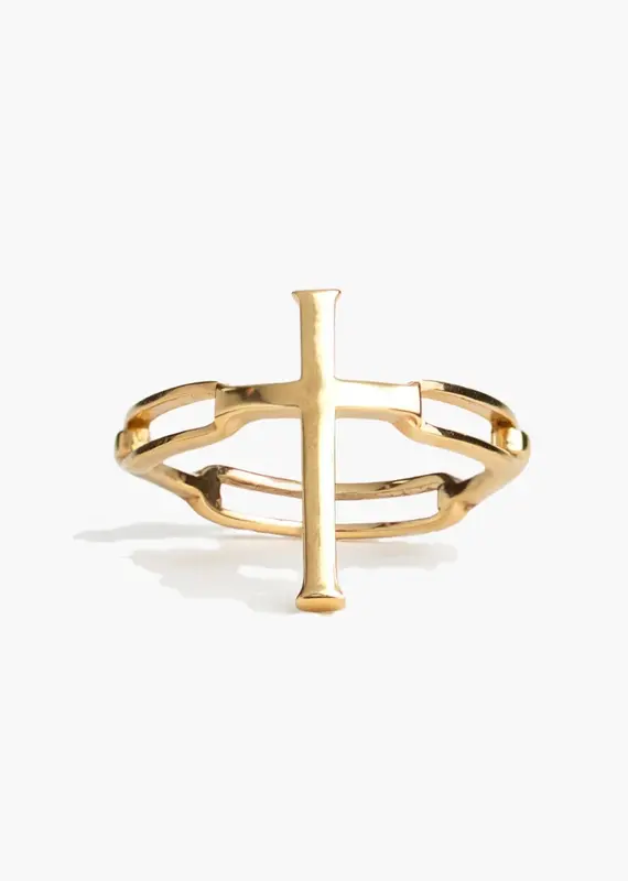 J.HOFFMAN'S Chain Breaker Cross Statement Ring