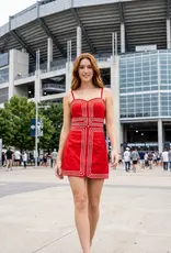 J.HOFFMAN'S Biddy Dress in Red w/ Silver