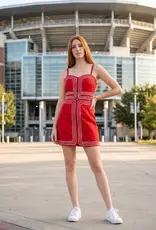 J.HOFFMAN'S Biddy Dress in Red w/ Silver