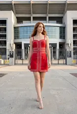 J.HOFFMAN'S Biddy Dress in Red w/ Silver