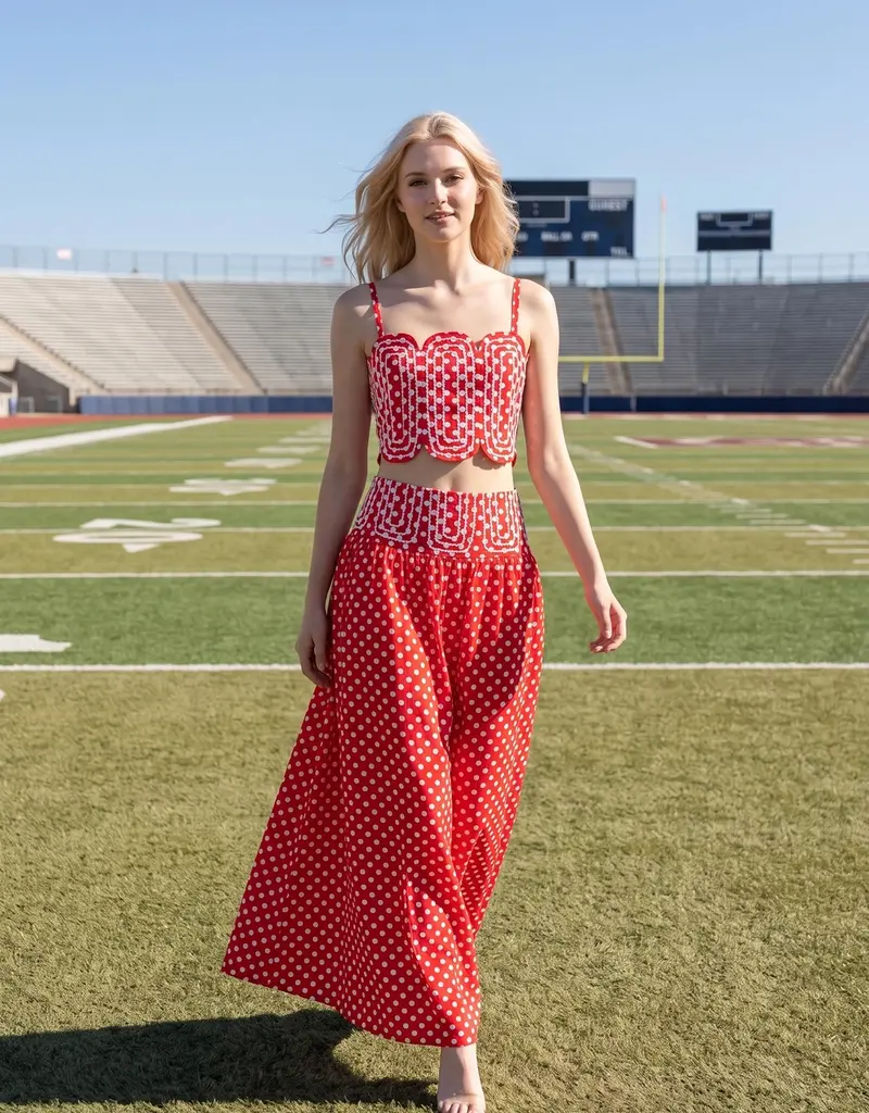 J.HOFFMAN'S Free Time Skirt Set in Red