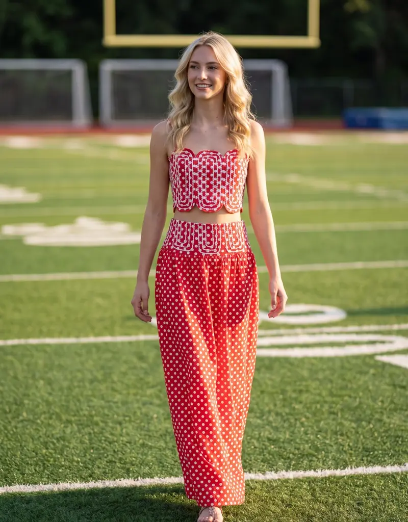 J.HOFFMAN'S Free Time Skirt Set in Red