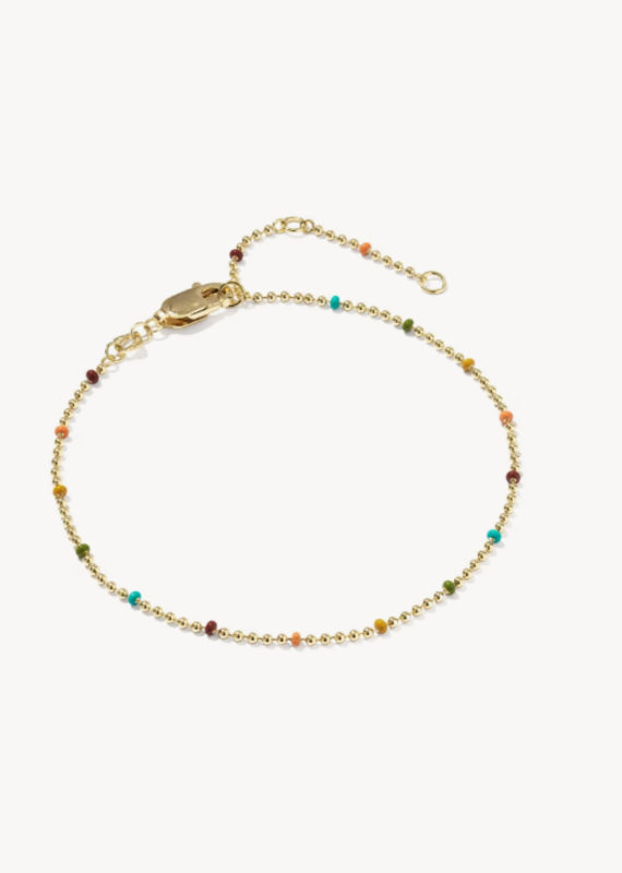 KENDRA SCOTT Alice Color Beaded 14k Gold-Filled Chain Bracelet