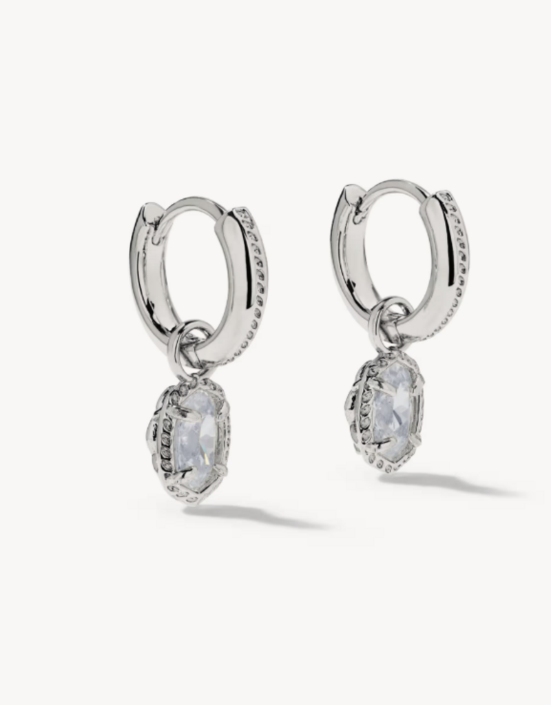 KENDRA SCOTT Mini Ellie Luxe Huggie in White CZ