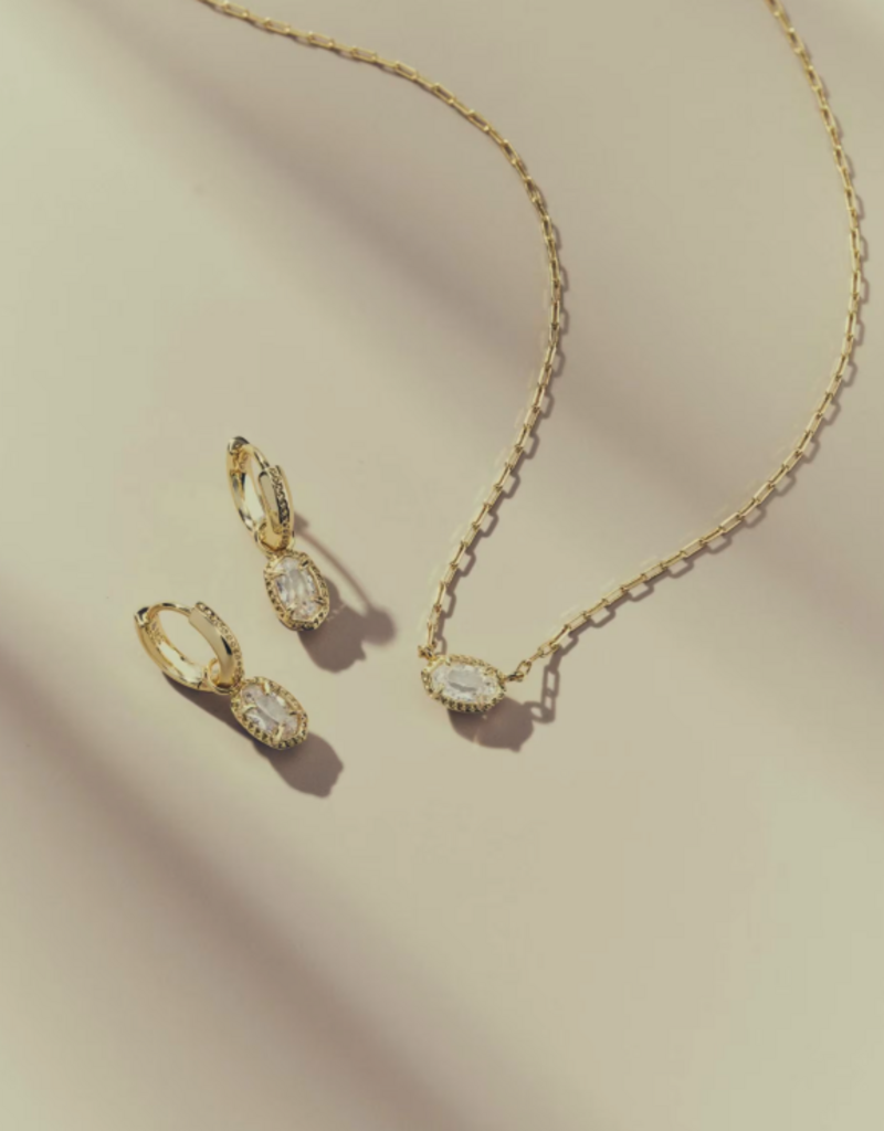KENDRA SCOTT Mini Ellie Luxe Huggie in White CZ