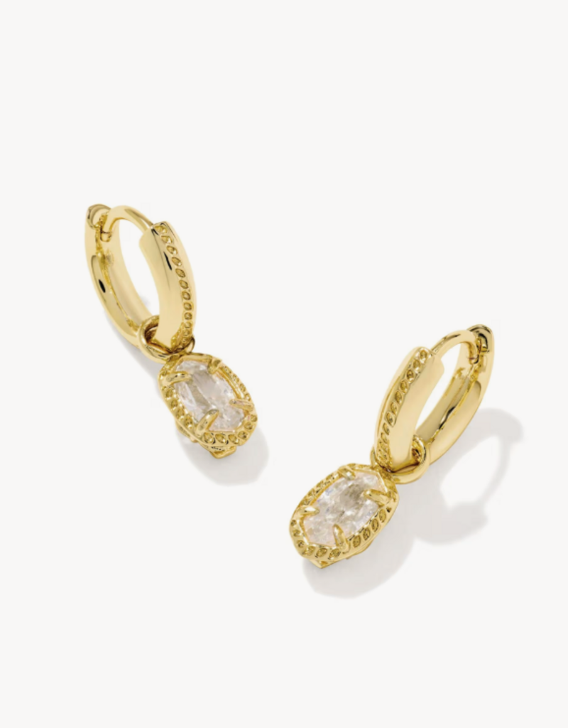 KENDRA SCOTT Mini Ellie Luxe Huggie in White CZ