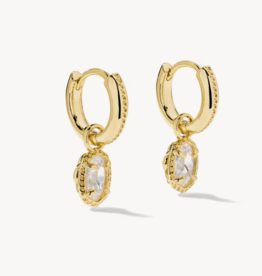 KENDRA SCOTT Mini Ellie Luxe Huggie in White CZ