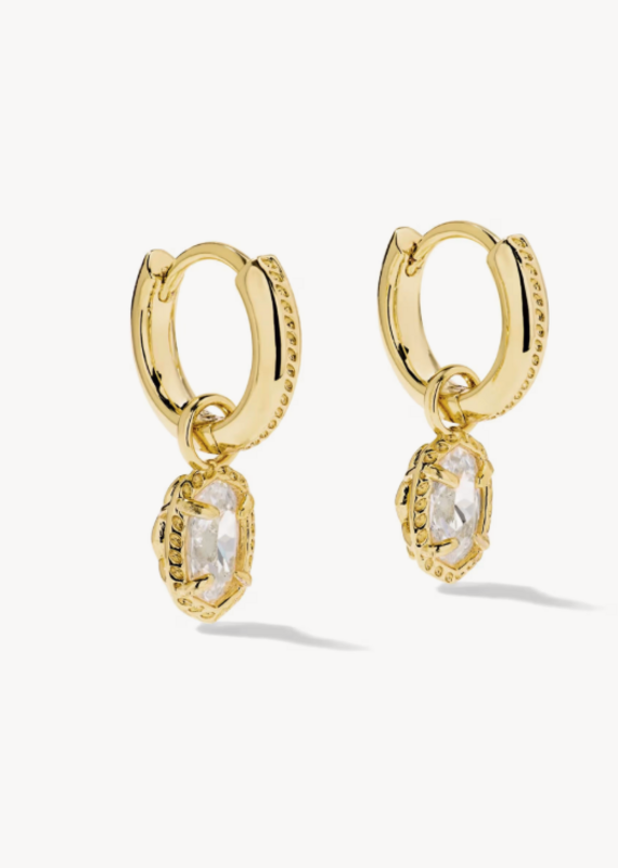 KENDRA SCOTT Mini Ellie Luxe Huggie in White CZ