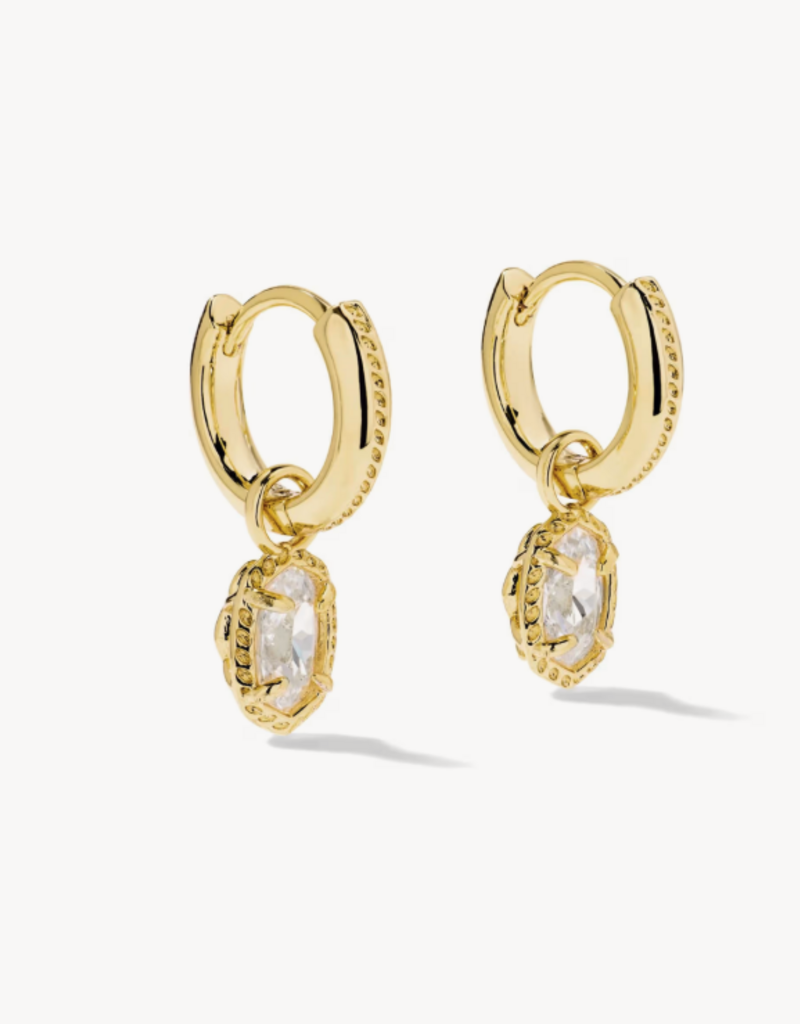 KENDRA SCOTT Mini Ellie Luxe Huggie in White CZ