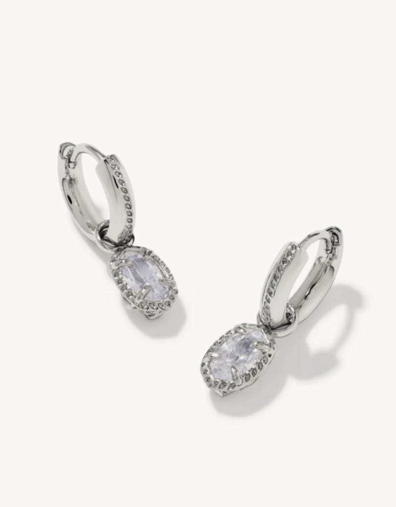KENDRA SCOTT Mini Ellie Luxe Huggie in White CZ