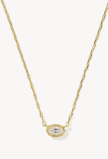KENDRA SCOTT Mini Elisa Luxe Pendant Necklace in White CZ