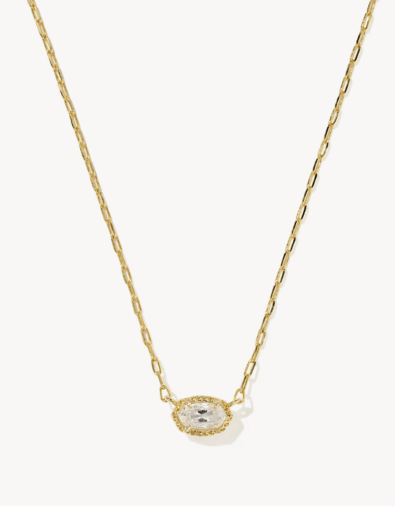 KENDRA SCOTT Mini Elisa Luxe Pendant Necklace in White CZ