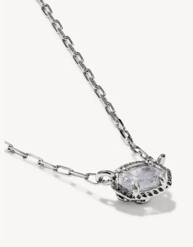KENDRA SCOTT Mini Elisa Luxe Pendant Necklace in White CZ
