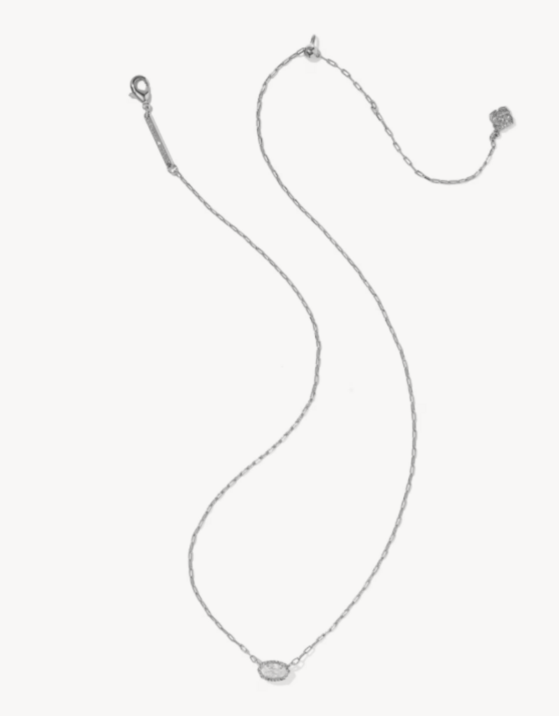 KENDRA SCOTT Mini Elisa Luxe Pendant Necklace in White CZ