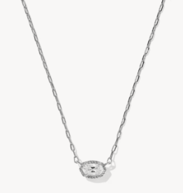 KENDRA SCOTT Mini Elisa Luxe Pendant Necklace in White CZ