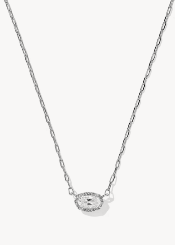 KENDRA SCOTT Mini Elisa Luxe Pendant Necklace in White CZ