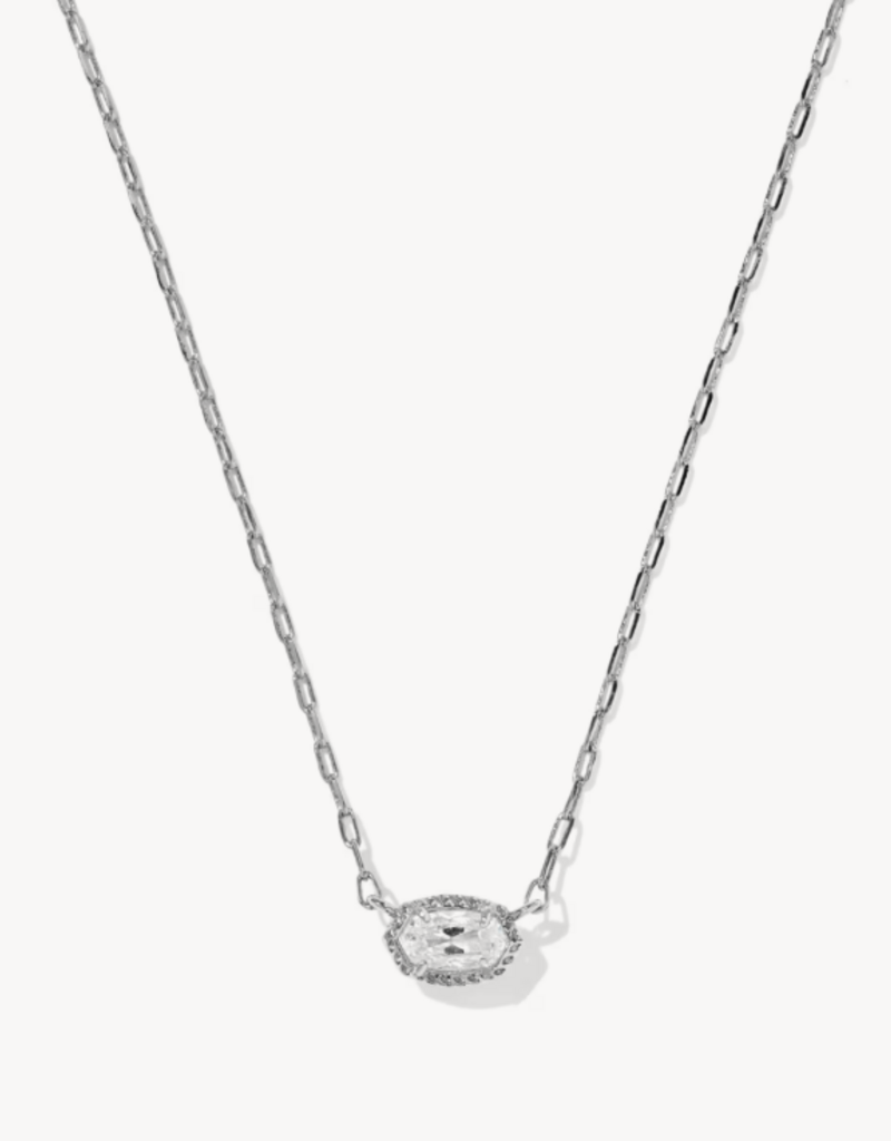 KENDRA SCOTT Mini Elisa Luxe Pendant Necklace in White CZ