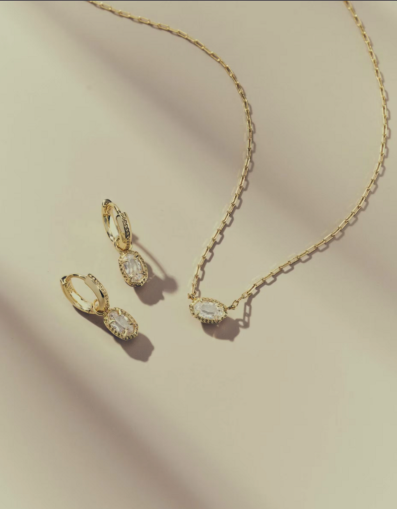 KENDRA SCOTT Mini Elisa Luxe Pendant Necklace in White CZ