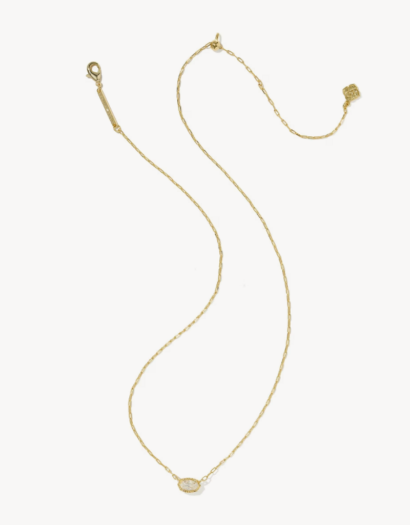 KENDRA SCOTT Mini Elisa Luxe Pendant Necklace in White CZ