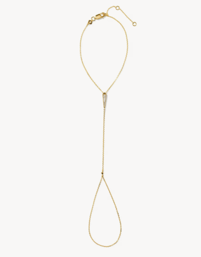 KENDRA SCOTT Sparkle Hand Chain in White Topaz