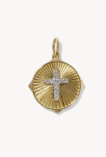 KENDRA SCOTT Cross Sunray Charm in White Topaz