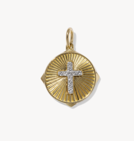 KENDRA SCOTT Cross Sunray Charm in White Topaz
