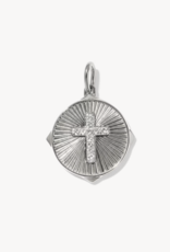 KENDRA SCOTT Cross Sunray Charm in White Topaz