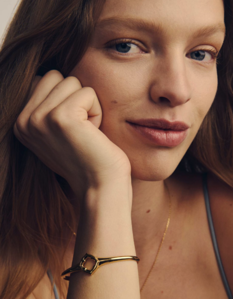 KENDRA SCOTT Dira Open Frame Cuff Bracelet in Gold Vermeil