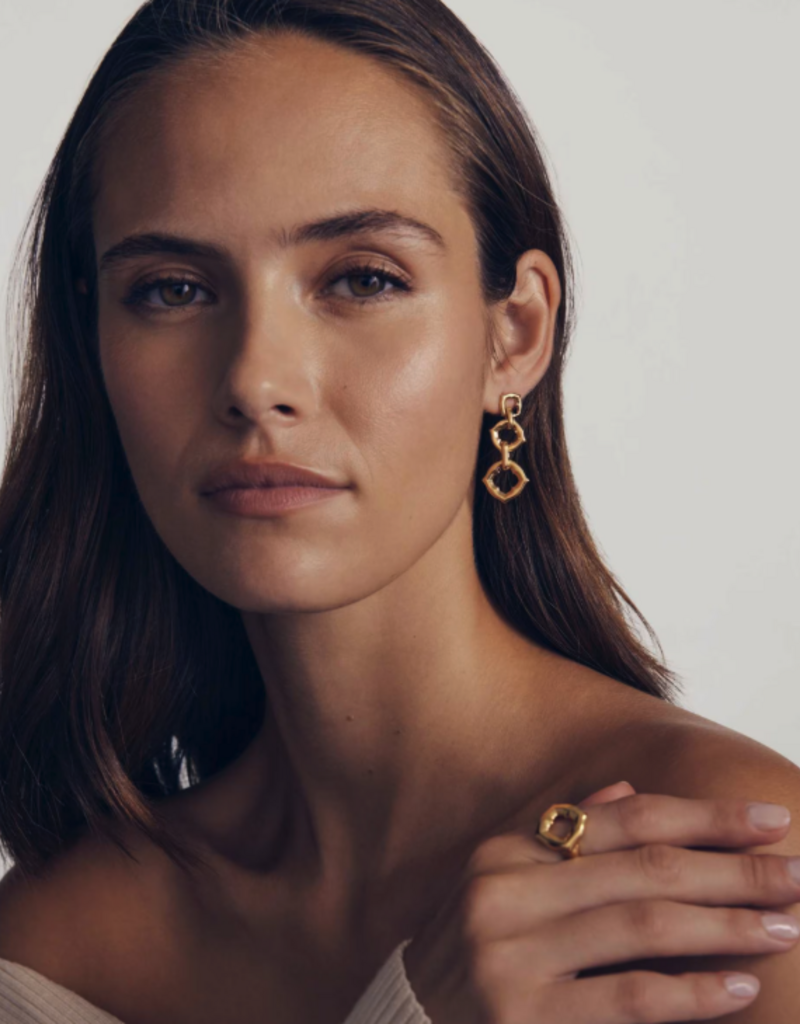 KENDRA SCOTT Dira Open Frame Cocktail Ring in Gold Vermeil