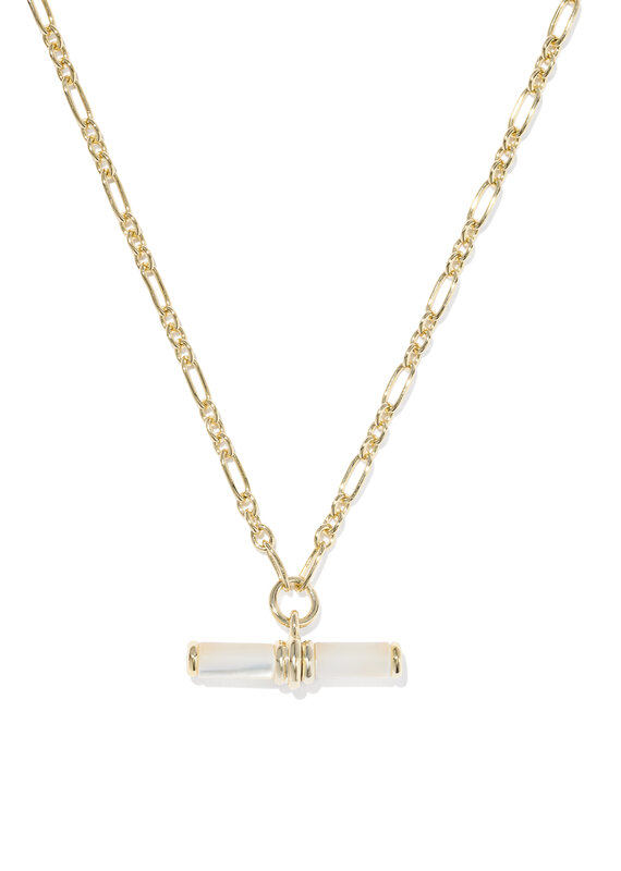 KENDRA SCOTT Bree Beaded T-Bar Pendant Necklace in Gold