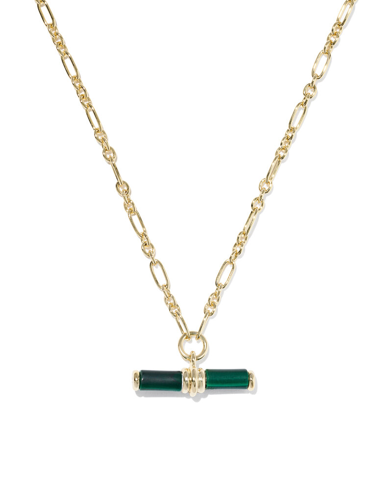 KENDRA SCOTT Bree Beaded T-Bar Pendant Necklace in Gold