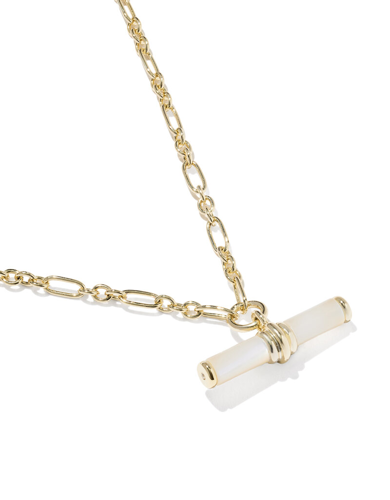 KENDRA SCOTT Bree Beaded T-Bar Pendant Necklace in Gold