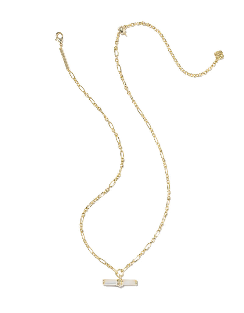 KENDRA SCOTT Bree Beaded T-Bar Pendant Necklace in Gold